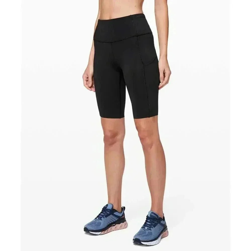 lululemon athletica High-Waisted Black Nulux biker shorts